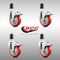 Service Caster 4 Inch 316SS Red Poly Swivel 1-1/2 Inch Expanding Stem Caster Set Lock Brake SCC-SS316TTLEX20S414-PPUB-RED-112-4 - alternate 1